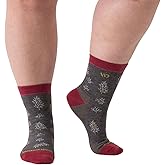 Wide Open Micro Crew Women's Socks - Merino Wool, Lightweight Foliage Everyday Socks