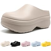 Hoaeiewds Fashion Garden Platform Clogs for Women Comfortable Nursing Nurse Clogs Lightweight Non-Slip Mules Kitchen Shoes Men Casual &amp; Work