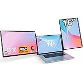 FLYTOCCA 16" Laptop Screen Extender, Updated 1200P FHD Portable Monitor with 16:10 Aspect Ratio Screen, Rotation Detachable Screen, Laptop Monitor Extender Compatible with Windows, Mac, Chrome