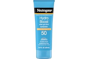 Neutrogena Hydro Boost Moisturizing Water Gel Sunscreen Lotion with Broad Spectrum SPF 50, Water-Resistant & Non-Greasy Hydrating Sunscreen Lotion, Oil-Free, 3 fl. oz, 3 Pack