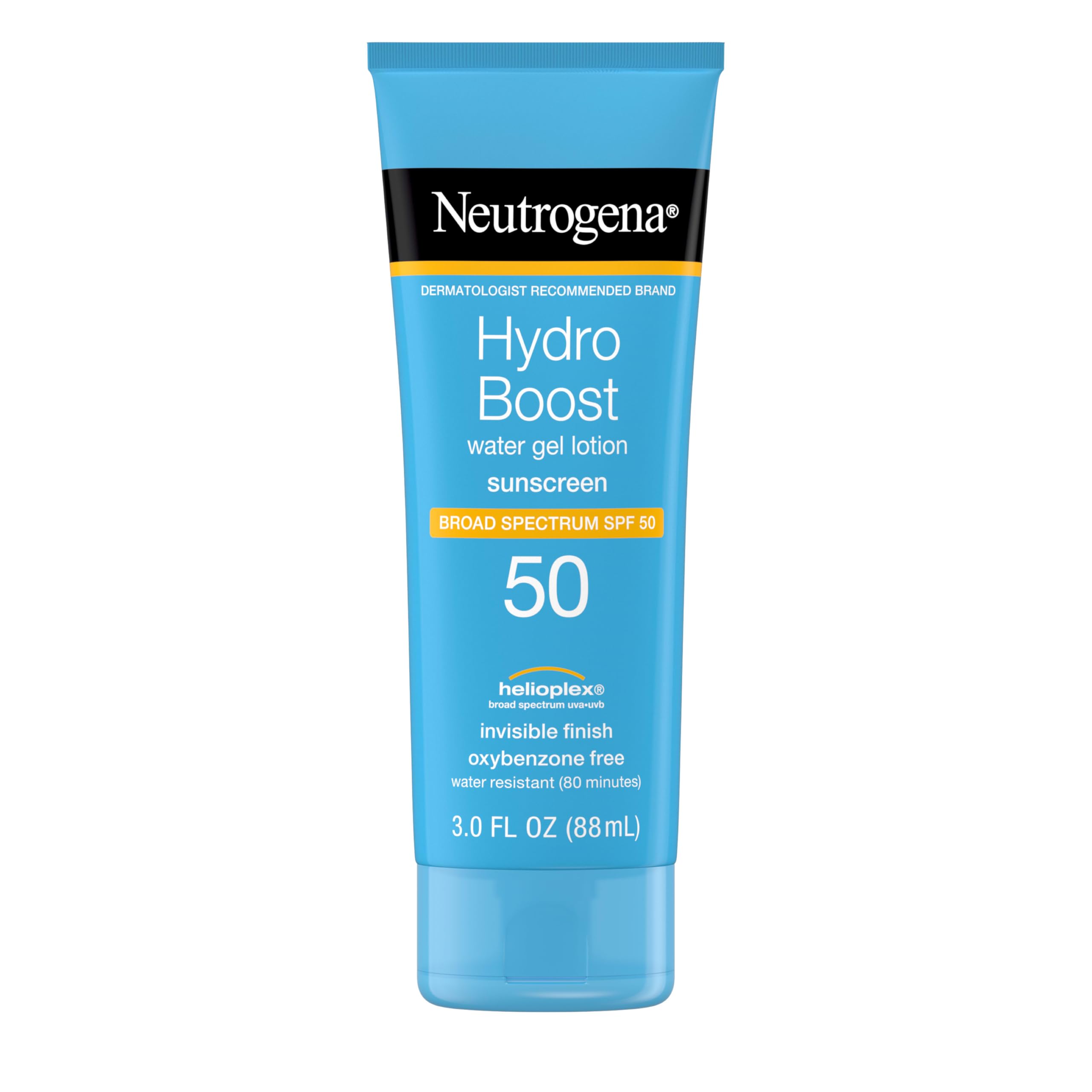 Neutrogena Hydro Boost 3-Pack SPF 50 Water Gel Sunscreen Lotion | Non-Greasy | Oil-Free | Water-Resistant | Moisturizing | Broad Spectrum | 3 fl. oz each
