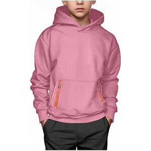 Boys Sweatshirts Long Sleeve Fleece Hoodie Thick Fashion Plain Hooded Pullover For Teens Fall Kids Clothes