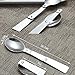 ROOS Portable and Folding Stainless Steel Spoon and Box with Key ring Pack of 4