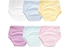 ORINERY Unisex Potty Underwear Cotton Toddler Boys and Girls Pee Training Underpants Waterproof Reusable Pants 6-Pack