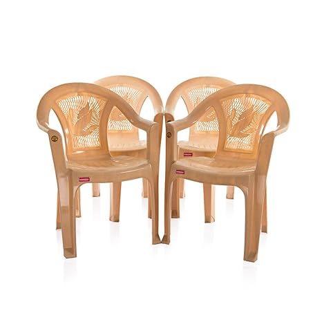 Varmora Medium Back Chair Set of 4 (Vermo - Beige)