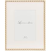 Lawrence Frames Metal Frame, Rope Design, Gold, 8x10 (5x7 mat)