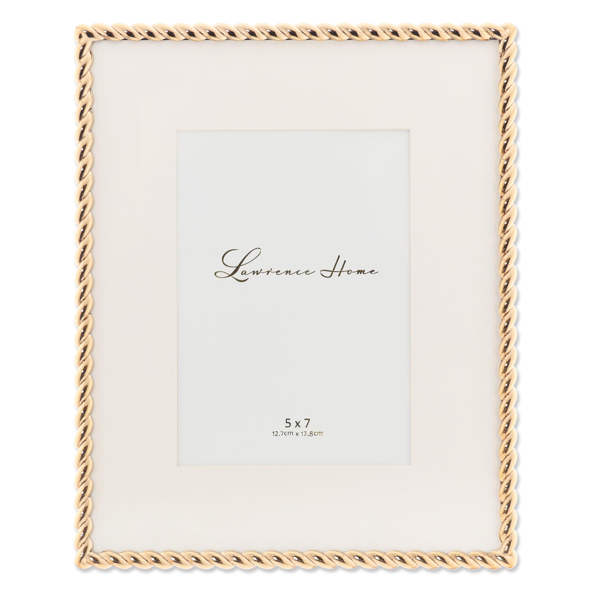 Lawrence Frames Rope Design Metal Frame, 8x10, Matted 5x7, Gold — image 1