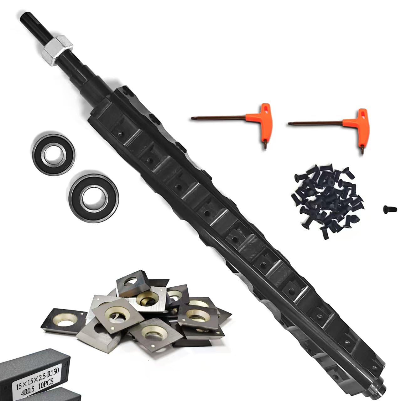 Photo 1 of 13” Spiral Cutterhead for Ridgid R4331 Thickness Planer 13 Inch Helical Spiral Cutter Head for Woodworking Planers, 4 Rows 45 Pieces Reversible Carbide Inserts