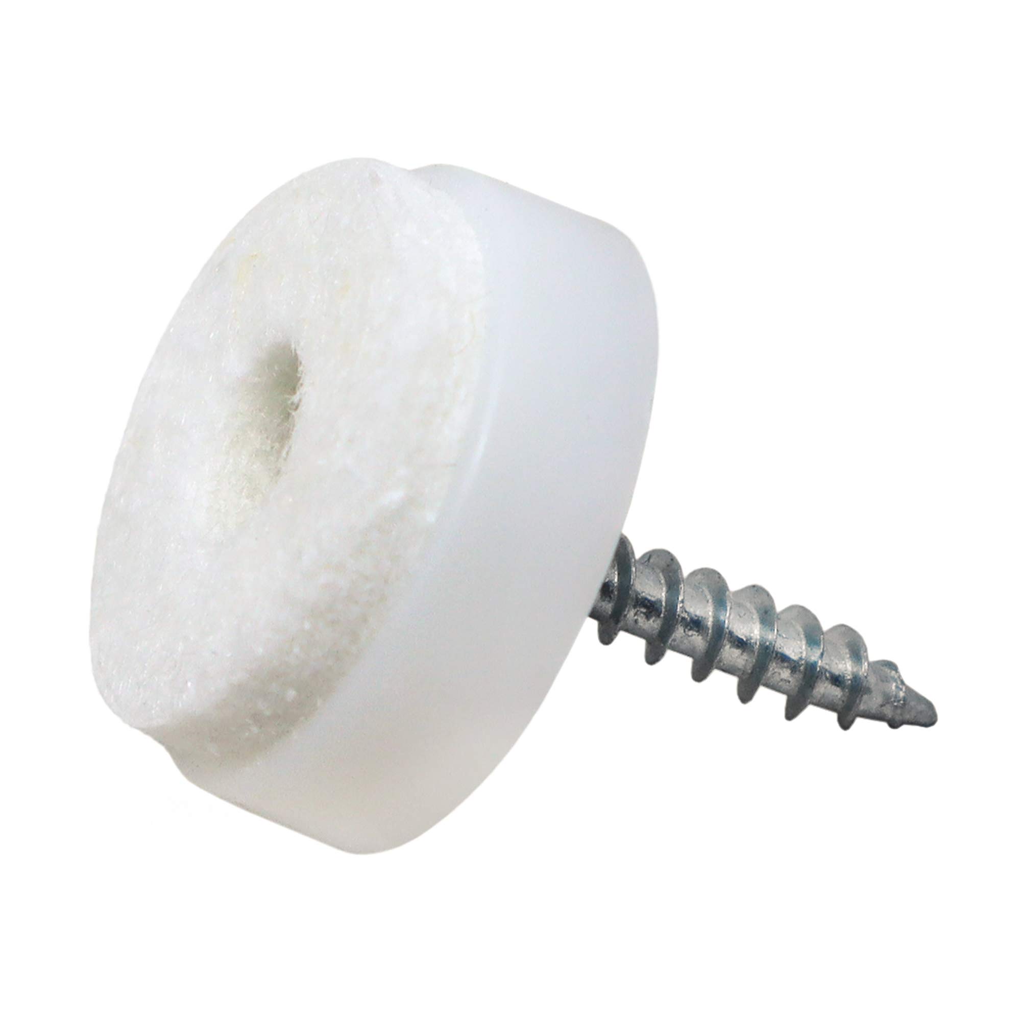 Adsamm® / 4 x Felt-pads with screws | Ø 0,79'' (Ø 20 mm) | white | round | Premium quality furniture sliders with screw by Adsamm®