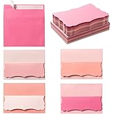 100 Pack A7 Envelopes with Blank 5 x 7 Cards Pink Self-Adhesive Business Envelopes Invitations Cards Envelopes (5 Colors Pink, A7)