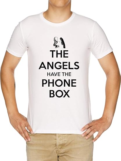 The Angels Have The Phone Box - Keep Calm Poster Style Herren T-Shirt Weiß