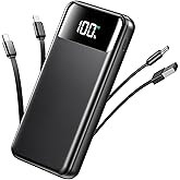 Portable Charger, 50000mAh Power Bank with Built in Cables, 22.5W Fast Charging Battery Pack, Portable Phone Charger for Travel Camping Essential,PowerBank Compatible with iPhone 17/16/15/14, Samsung