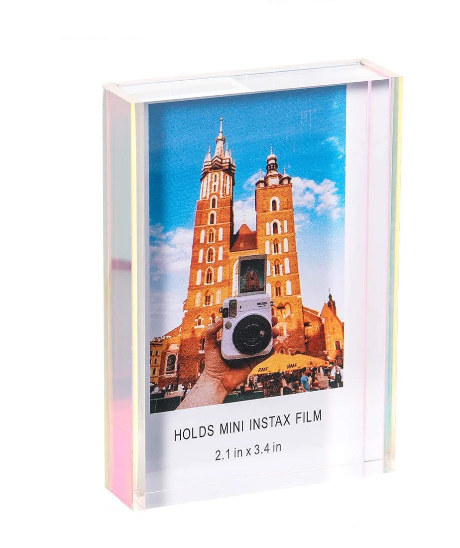 Grarry Instax Mini Photo Frames 2x3 inch, 1 Pack Acrylic Picture Frames, Cute Polaroid Picture Frame, Desktop & Tabletop Picture Frames Set, Mini Instant Photo Frames for Fujifilm & Polaroid Film