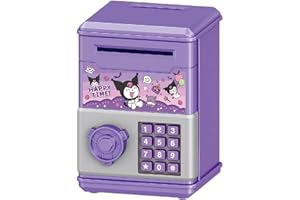 FUAN Kawaii Mini Piggy Bank for Boys Girls, Kids Money Saving Box Money Safe,Suitable, Birthday Gifts (kurom)