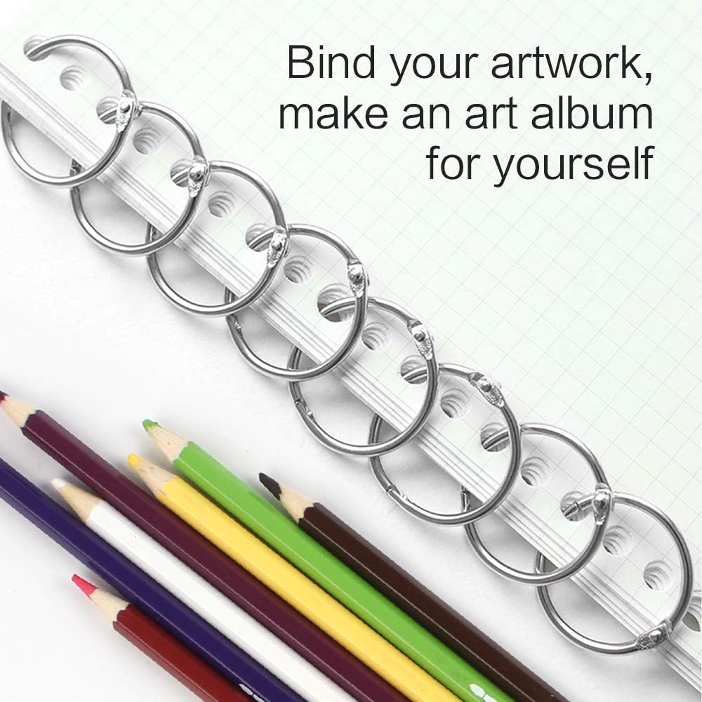 120 Pieces Binder Rings, 25mm Metal Book Rings Loose Leaf Binder Rings