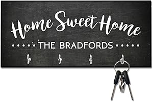 Personalized Chalkboard Look Home Sweet Home Key Hanger