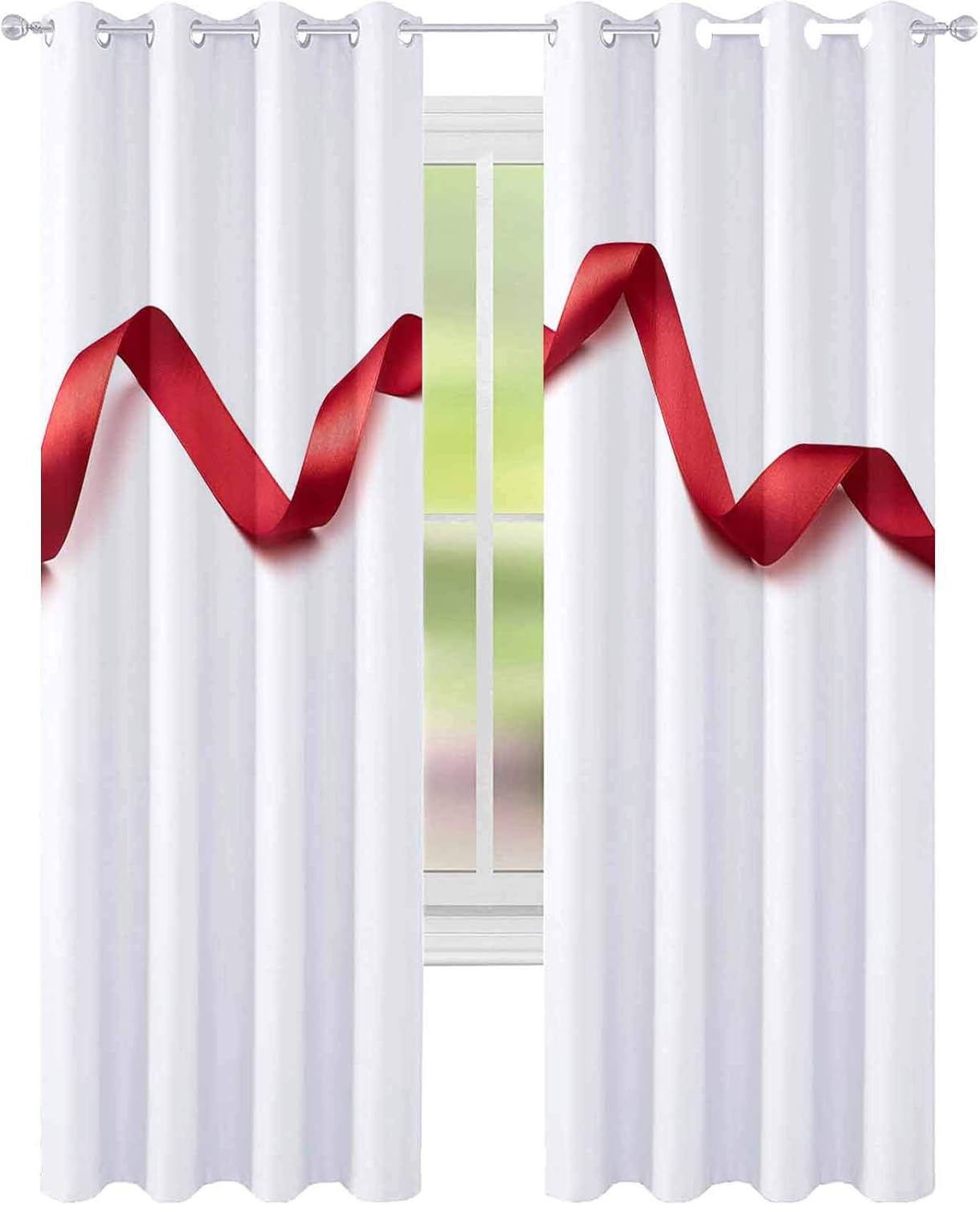 YUAZHOQI - Cortinas para sala de estar, color rojo, satinado, aisladas