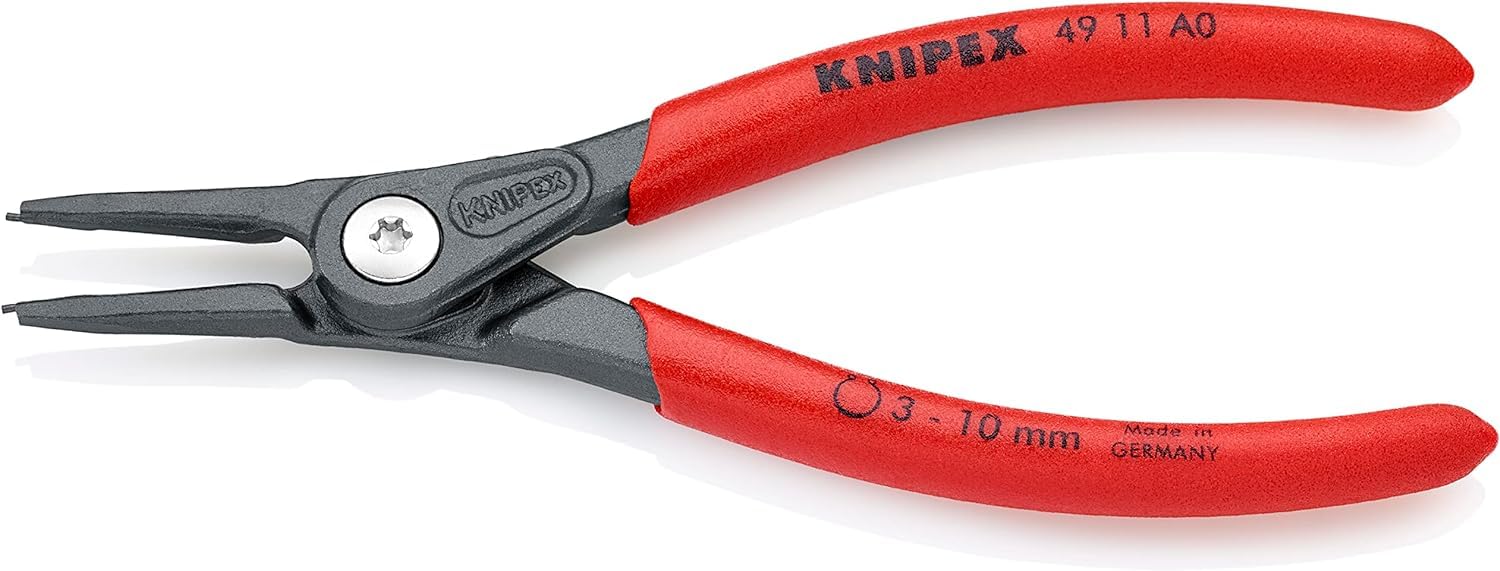 KNIPEX Precision Circlip Pliers for External Circlips on Shafts with Non-Slip Plastic Coating 140 mm, 49 11 A0