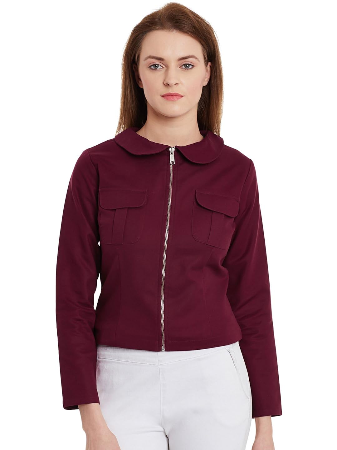 the gud look women's peterpan collar jacket