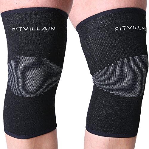 Bamboo Knee Сompression Support Sleeves - (One Pair) for Joint Pain & Arthritis Relief, Improved Circulation Compression - Effective Support for Running, Jogging,Workout, Walking & Recovery (Black, S)