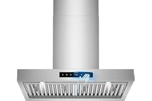 RAPSUAR 30 inch Range Hood Wall Mount, 1200 CFM with 4-Speed Gesture Sensing & Touch Control, Stainless Steel Ducted Kitchen Stove Vent Hoods with 2 LED Lights, Time Setting, Dishwasher-Safe Baffle Filters