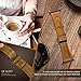 For Apple Watch Band, top4cus Genuine Leather iwatch Strap Replacement Band with Stainless Metal Clasp for Apple Watch Series 3 Series 2 Series 1 Sport and Edition (Matte Yellow Brown, 42mm)