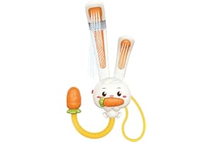 Baby Bath Shower Head Cute Rabbit Baby Bath Sprayer Plastic Electric Shower Toys for Bathtub Toddler Boys Girls Head