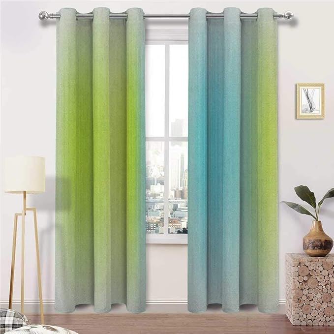 Blackout Window Curtains Digital Striped Texture Vertical