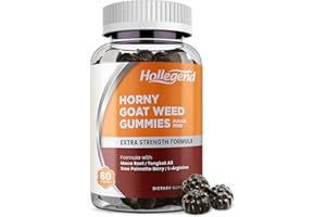 HOLLEGEND Horny Goat Weed Gummies Sugar Free for Men & Women, 800mg Horny Goat Weed with Maca, Tongkat Ali Root, Saw Palmetto, L-Arginine, 60 Count