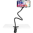 R RECOMFIT 360-degree Rotating Universal Flexible Long Arm Mobile Phone Holder Mount Lazy Holder Kit Hands Free Mobile Phone Gooseneck Mount for Bed Desktop for iPhone/Samsung/HTC Etc (Black)