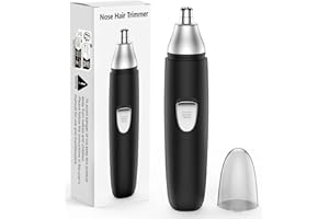 SHOBES Nose Hair Trimmer Painless Rechargeable Ear and Eyebrow Trimmer Professional with Dual Edge Blades (Black)