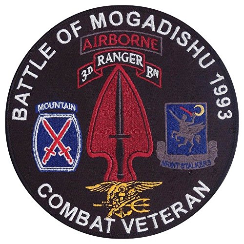 Battle of Mogadishu 1993 - Somalia - 10th Infantry Mountain Division, 3-75 Rangers, US Navy SEALs, 160th SOAR, US Army Special Forces (Delta Force) - Black Hawk Down Embroidered Patch