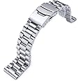 20mm Endmill Solid 316L Stainless Steel Watch Bracelet, Straight End