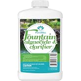 PondBliss Fountain Algaecide and Clarifier Removes Algae &amp; Cleans Water 8oz | Removes and Clears Algae Growth, Treats Outdoor Water Fountains Waterfalls and Features, Concentrated Solution Works Quickly