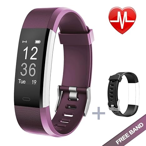 Lintelek Fitness Tracker Fitness Armband Fitness Uhr Schrittzähler Pulsmesser Herzfrequenzgerät Schlafmonitor IP67 Wasserdich