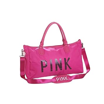 MSE Secret Message Sequin Large Pouch Lightweight 47 cm Gym Travel Bag (Pink)
