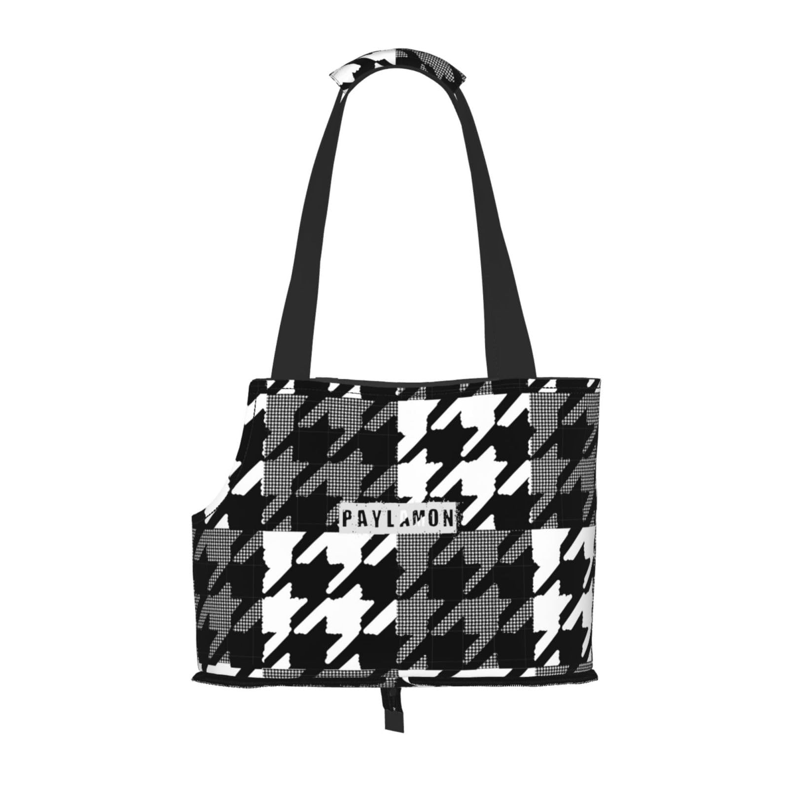 Paylamon Compatible Small Cat and Dog Portable Shoulder Bag, Collapsible Travel Pet Tote Bag, puppy carrier for Carrying on Planes, Buses, Subway (Thousand Bird Check)