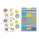 28 pc Pokemon Party Favor Set - Tattoos and Pencils