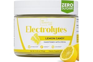 MY ADVENTURE TO FIT Zero Sugar - Lemon Candy Electrolytes Powder - Refreshing Hydration - Caffeine Free Energy with All Natural Ingredients - Vegan, Keto & Paleo - Sugar Free Electrolytes Powder Drink Mix - 37 Servings
