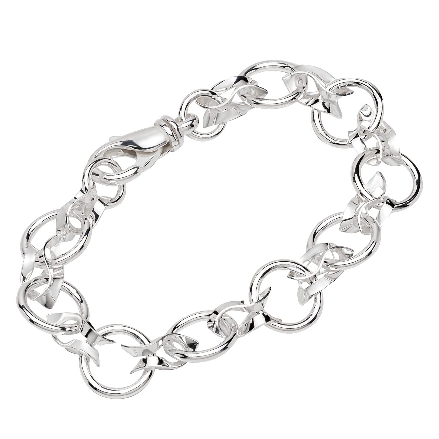 NKlaus Bracelet 925 Sterling Silver 20cm Designer Chain Ladies Bracelet Chain fine 12779