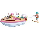 Playmobil | Barbie x Barbie Adventure Boat | Speedboat with Barbie &amp; Ken | Malibu Summer Vibes &amp; Water Adventure | Creative Playset for Children Aged 4+ | 72122