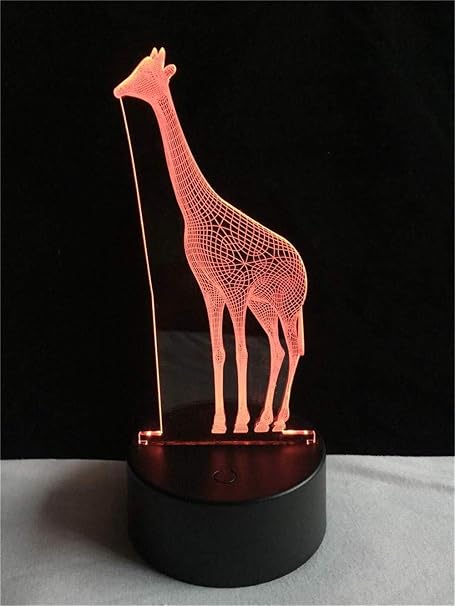 Hydyi Xyd Animal Giraffe 3d Usb Led Lampada 7 Colori Che