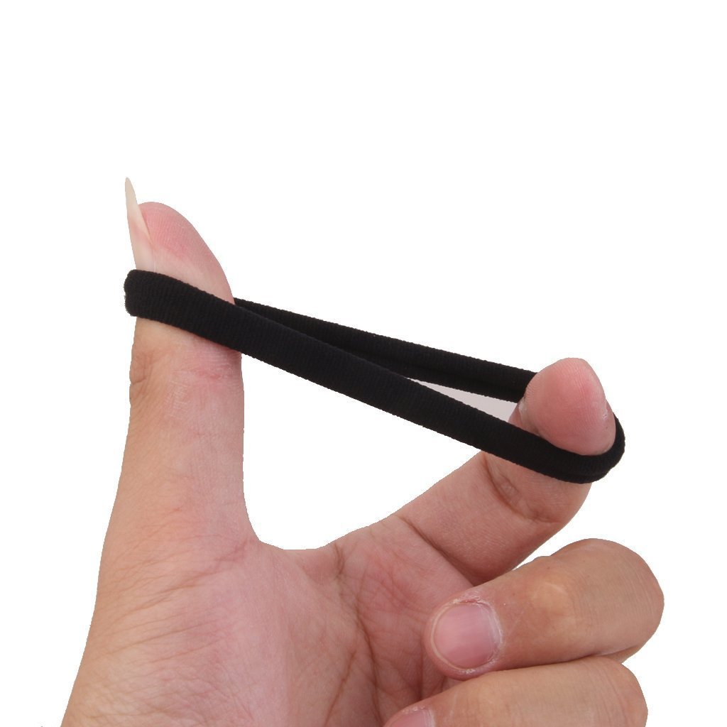 glitteria black rubber bands for children (pack of 12)