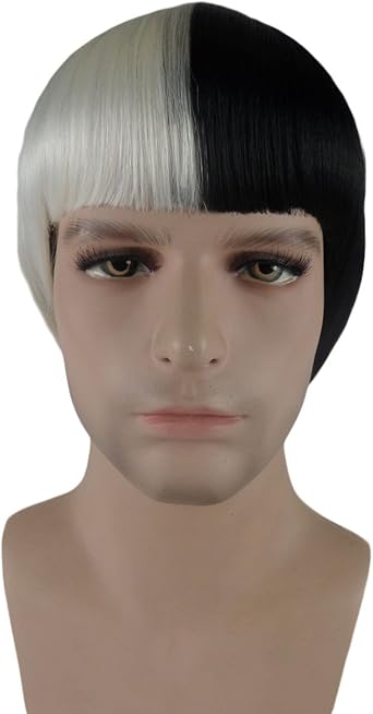 Sia Men Costume Wig Two Tone Black And Blonde Bahm 06230 Amazon