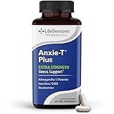 Anxie-T Plus - Extra Strength Stress Relief Supplement - Supports Mood & Mental Focus - Feel Calm and Relaxed - Eases Tension & Nervousness - Ashwagandha, Kava Kava, GABA & L-Theanine - 60 Capsules