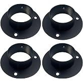 Yuqim 4 Pack Round Post Bases Heavy Duty Stainless Steel Flange Railing Anchor Bases Post Brackets Fence Post Supports for Round Pipe(51 mm/ 2", Black)