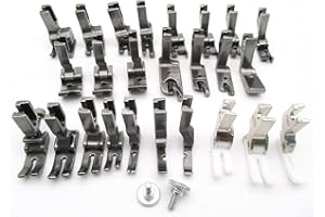 CKPSMS brand-25PCS Presser feet Compatible with/Replacement for JUKI Brand DDL-5550,DDL-8500,DDL-9000,TL98E,TL-98Q,TL-2010Q Singer Brand 20U,31-15,195K,196K Single Needle High Shank Sewing Machine