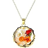 Elondra Birth Flower Necklace,1-12 Birth Month Flower Handmade Pendant Necklaces for Women Personalized Custom Floral Jewelry,Boho jewelry,Birthday Gift for Women Girls Best Friend