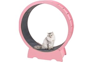 RYPETMIA Cat Exercise Wheel for Indoor Cats, 40 inch Large Cat Runner Treadmill, Easy Assembled Cat Running Wheels with Locking Mechanism, Ultra-Quiet Running Protect Spine (Pink)