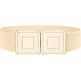 WHIPPY Straw Woven Elastic Belt for Women Fashion Boho Raffia Ladies Belt Braided Wide Stretch Waistband for Dress